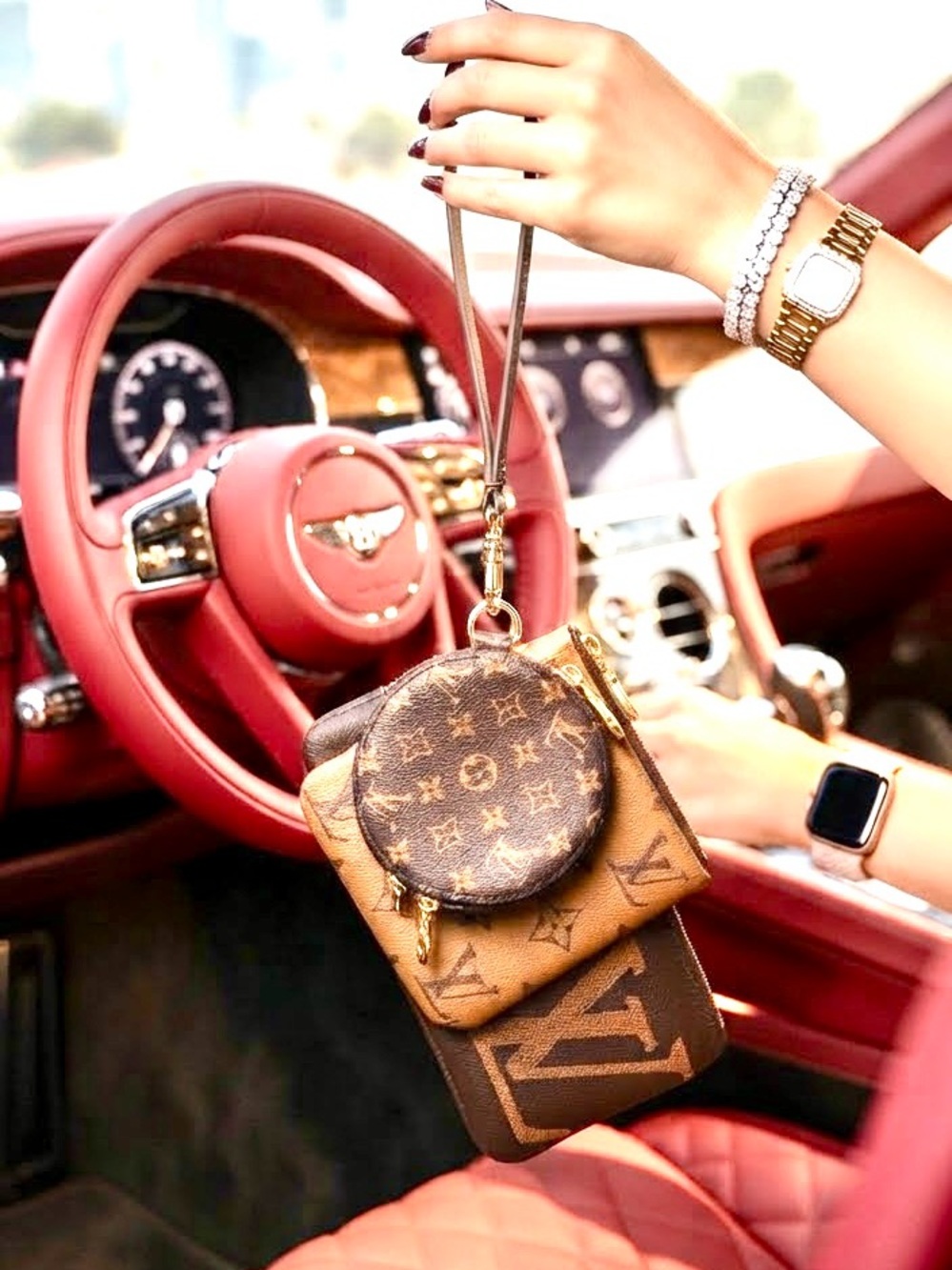 Louis Vuitton Pouch LV Trio Giant Monogram reverse LV wristlet LV wallet
